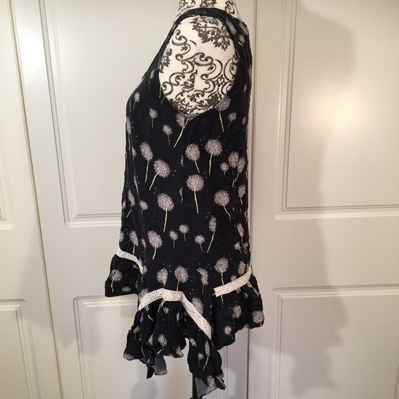 Mod Cloth Sleeveless Longer Length Babydoll Top Dandelion Print Women's medium - Picture 5 of 9